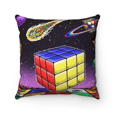 Psychedelic Rubiks Cube Pillow Etsy