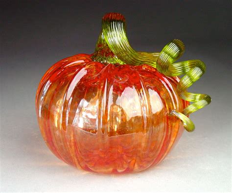 Hand Blown Glass Pumpkin Cherry Sparkle 4500 Via Etsy Glass