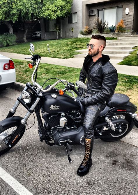 Leather Biker Having A Marlboro Mens Leather Pants Hot Leather Jacket Mens Leather Clothing