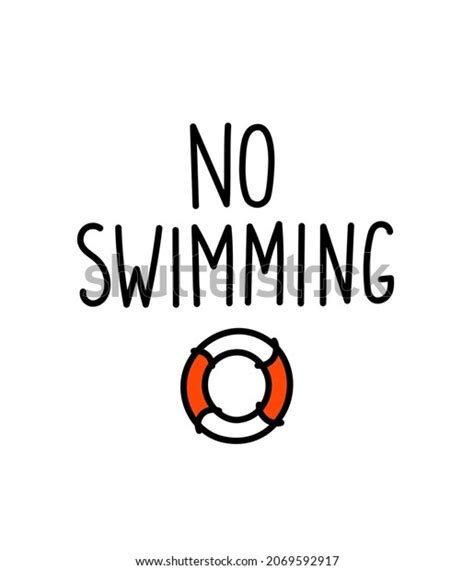 No Swimming Warning Sign Hand Lettering Stock Vector Royalty Free