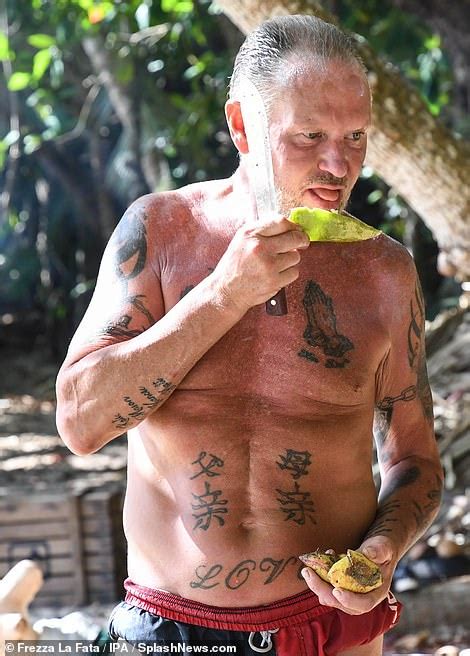 Paul Gascoigne Goes Shirtless As He Tucks Into A Piece Of Fruit On
