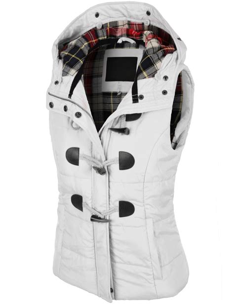 le3no womens classic toggle padded puffer jacket vest with faux fur trim hood classic fashion