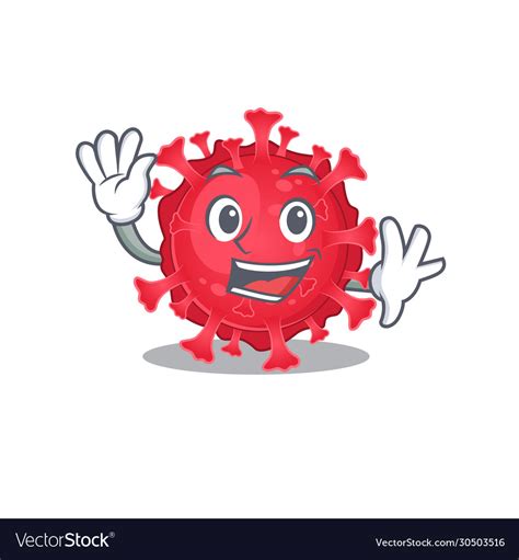 Smiley Coronavirus Substance Cartoon Mascot Vector Image