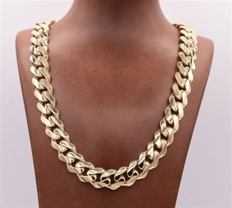 15mm Mens Miami Cuban Royal Link Chain Necklace Box Clasp Real 10k