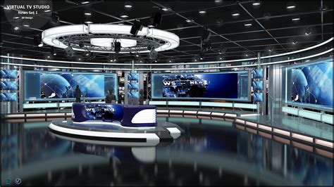 Virtual Tv Studio News Set 1 Flippednormals Gambaran