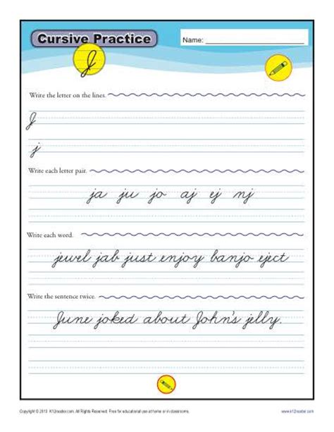 Cursive (also known as script, among other names) is any style of penmanship in which some characters are written joined together in a flowing manner, generally for the purpose of making writing faster, in contrast to block letters. Cursive J - Letter J Worksheets for Handwriting Practice