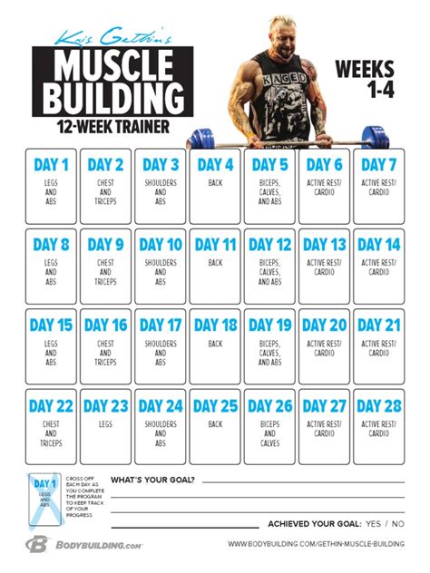 Kris Gethin Muscle Building Calendar Pdf Pdf Human Anatomy Elbow