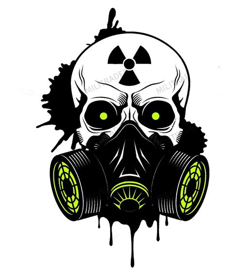 Skull With Gas Mask Biohazard Self Adhesive Vinyl Decal V 6 Ebay