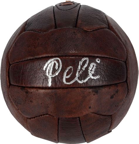 Pele Autographed Leather Vintage Soccer Ball