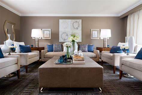 Jane Lockhart Beige And Blue Living Room Modern Living Room Toronto