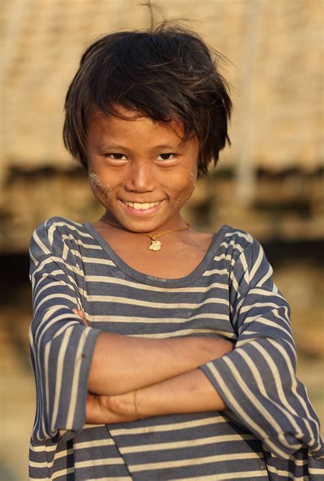 Myanmar Burma Smiling Boy Seen On The Riverbank Of The A Flickr