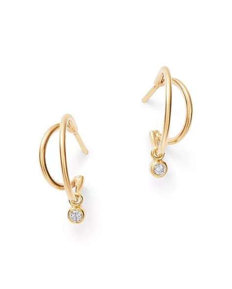 Zoë Chicco 14K Yellow Gold Diamond Double Wire Huggie Hoop Earrings