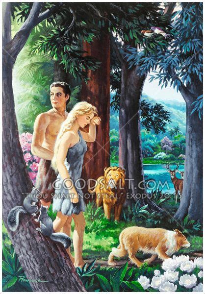 Adam And Eve Clothed In Fur Leaving The Garden Of Eden Christian Artwork Christian Pictures