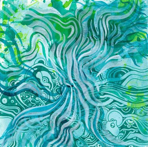 Blue Green Abstract Art Wallpaper Art