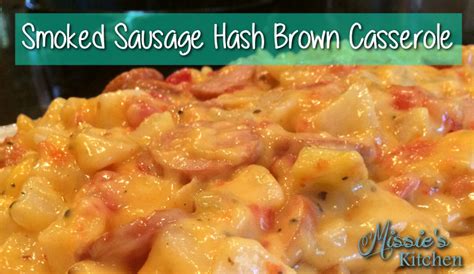 Fry the bacon in the frying pan until starting to brown and crisp and then add to the dish with the sausages. Smoked Sausage Hash Brown Casserole ~ Missie's Kitchen
