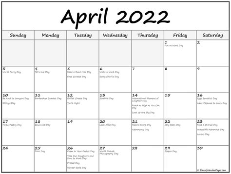 April 2021 Calendar With Holidays