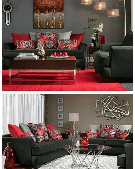 20 Red Black And Grey Living Room Ideas Pimphomee