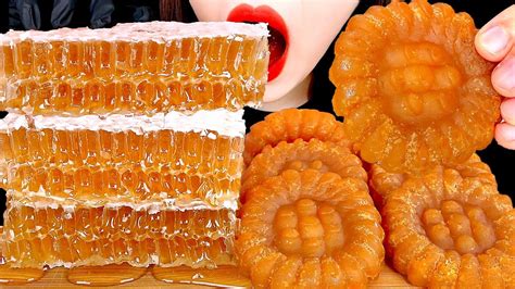 Asmr Raw Honeycomb Yakgwa Honey Cookies Mukbang Eating Sounds Zoey Asmr Youtube