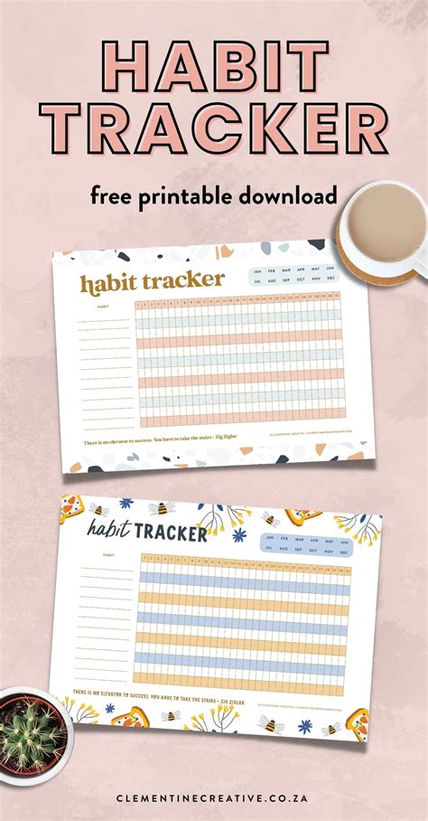 Paper Calendars Planners Daily Weekly Habit Tracker Habits Tracker