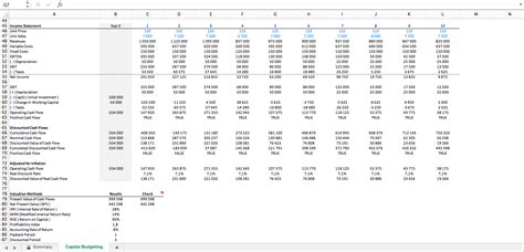 Capital Budgeting Excel Template