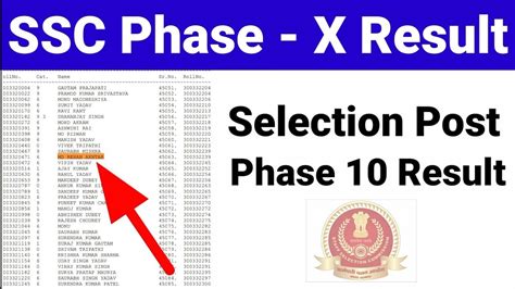 Ssc Phase 10 Result 2022 Selection Post Phase X Result Kab Ayega