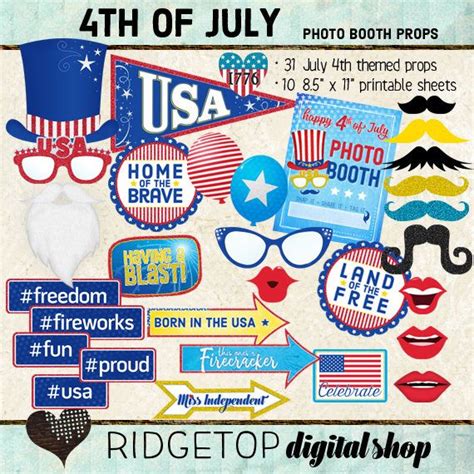 Photo Booth Props 4th Of July Independence Day Party Photo Booth Props 4th Of July Photos