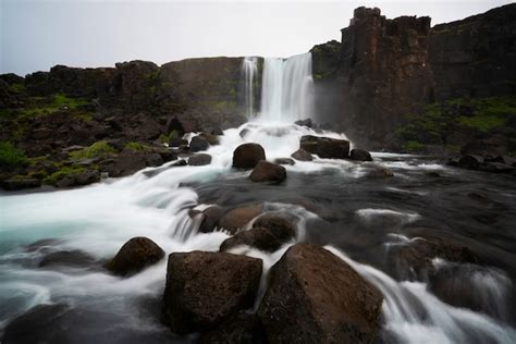 Premium Photo Oxararfoss Waterfall In Thingvellir Iceland