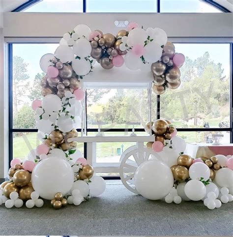 124pcs Pink Gold White Balloons Garland Arch Kit For Baby Etsy