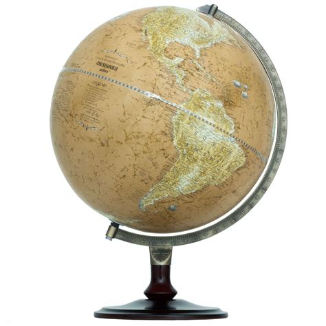 Oxford Desk Globe World Globe With Gold Soft Touch Ball And Cherry