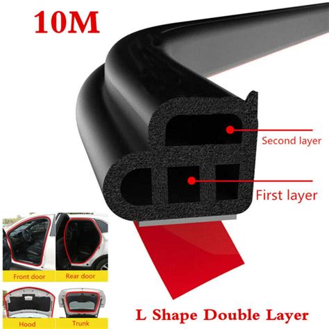 Upgraded M Double Layer Seal Strip Car Door Trunk Weather Strip Edge