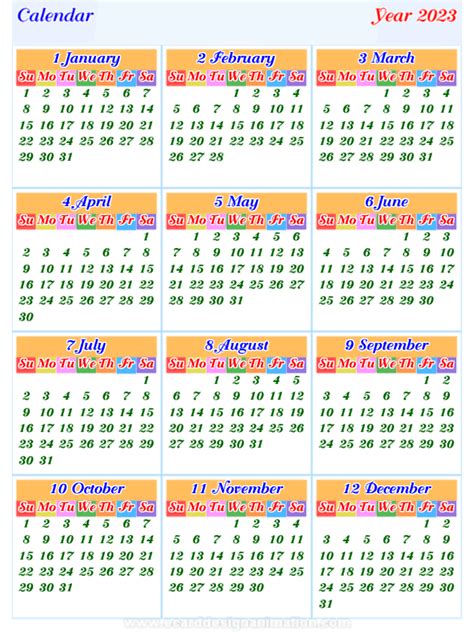 Calendar2023 Horizontal And Vertical