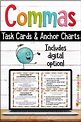 Comma Rules Anchor Charts & Task Cards Activities: Commas in a List and ...