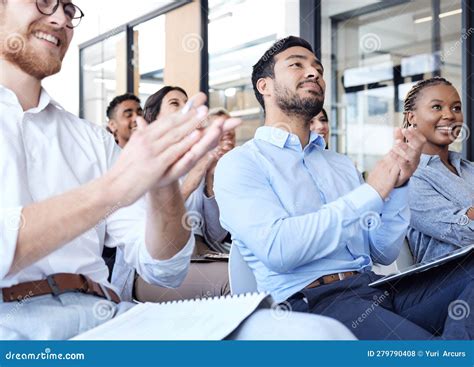 Applause Business People And Audience At A Conference Seminar Or