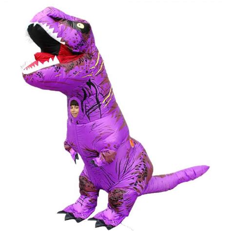 Purple Tyrannosaurus T Rex Dinosaur Inflatable Costume Halloween Xmas