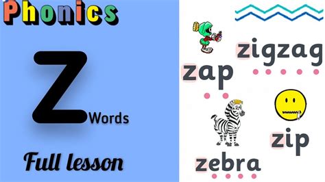 Phonics Z Words That Start With Z Words From Z Words With Z Youtube