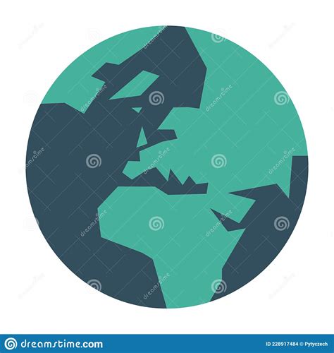 Simplified Earth Globe With World Map Focused On South America Vector