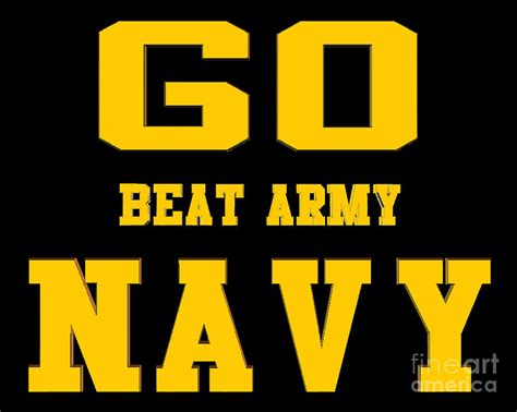 Go Navy Beat Army In Gold Digital Art By Nikki Sandler Pixels