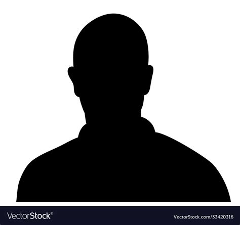 Isolated Silhouette Portrait A Man Royalty Free Vector Image
