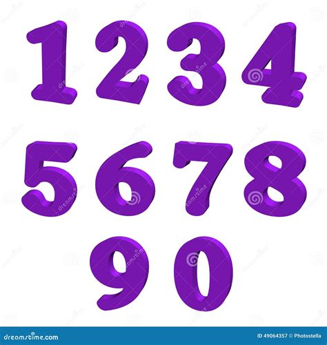 Purple Numbers Stock Illustration Image 49064357