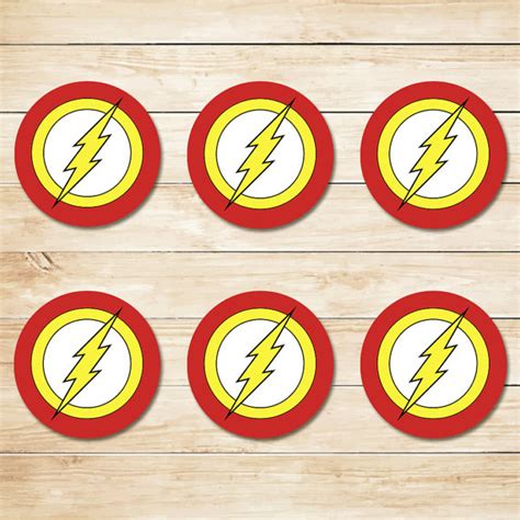 The Flash Sticker The Flash Cupcake Topper The Flash Party Favor