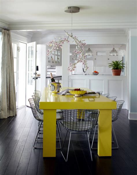 Neon Yellow Dining Table Interior Design Ideas Ofdesign