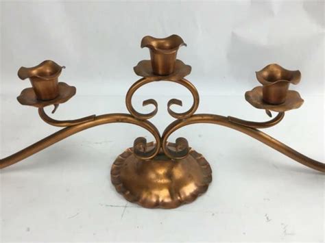 Solid Gregorian Copper 420 5 Candle Holder Candelabra Vintage 19” Long