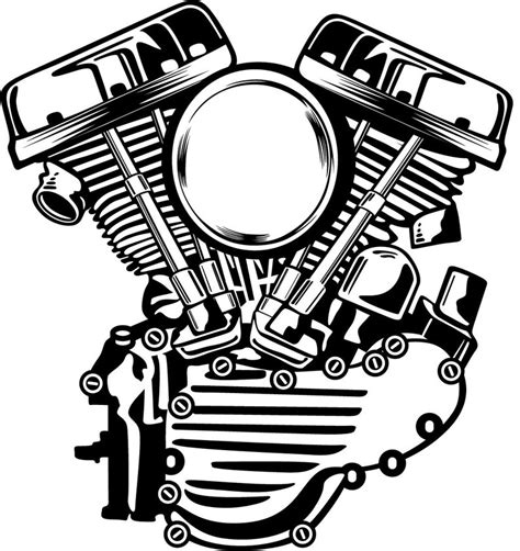 Dxf Dwg Svg Files Vintage Simple Harley Panhead Vtwin For Etsy