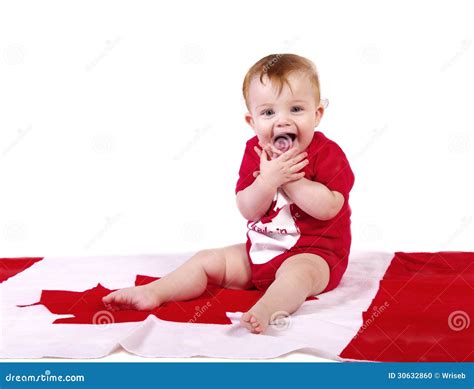 Baby Celebrates Canada Stock Photo Image Of Nation Happy 30632860