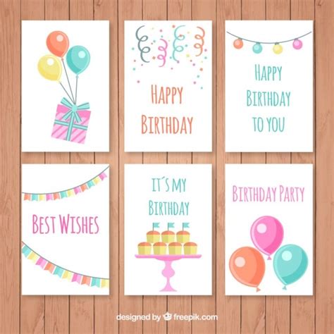 Free Vector Birthday Card Set