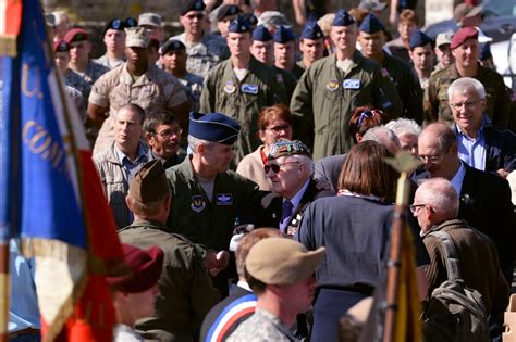 Us Air Force Lt Gen Darryl Roberson Greets A World War Ii Veteran