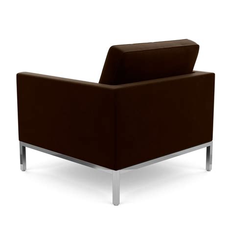 Knoll Armchair Florence In Fabric Knoll Velvet Espresso Upholstery