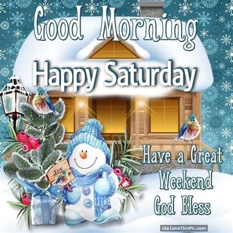 Winter Good Morning Happy Saturday Image Quote Pictures Photos And