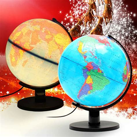 25cm 110v Illuminated Tellurion Word Earth Globe Map With Light Stand