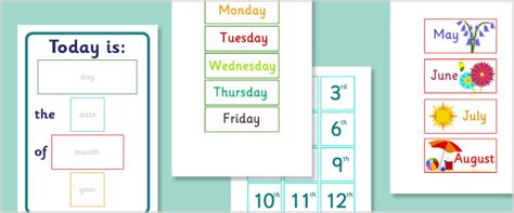 Early Learning Resources Eyfs Daily Calendar Simplified Version